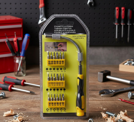 Set Șurubelniță Flexibilă 17 în 1 – Kit complet pentru reparații și montaj