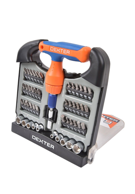 Surubelnita T Dexter, cu 48 biti si tubulare, Mecanism Integrat cu Maner Reversibil