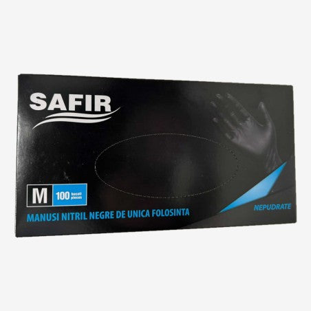 Manusi nitril negre marime M 100 buc