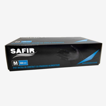 Manusi nitril negre marime M 100 buc